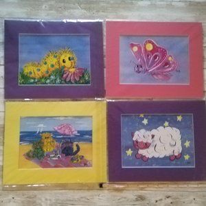 4 Prints / Pictures  by IVA  Girls Room/Decor